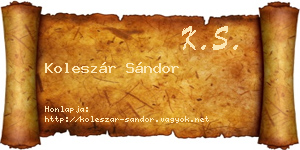 Koleszár Sándor névjegykártya