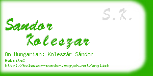 sandor koleszar business card